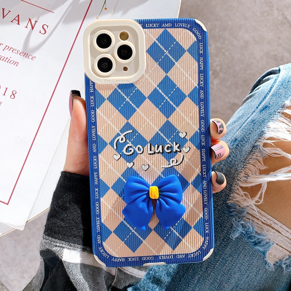 Ốp lưng da sọc bảo vệ camera hình nổi Goodluck xinh dành cho nhiều dòng máy của Iphone/samsung/OPPO/realme/