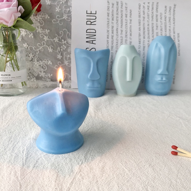 Khuôn Silicone Làm Nến Khuếch Tán Hương Thơm DIY Hình Chân Dung Trừu Tượng Đơn Giản