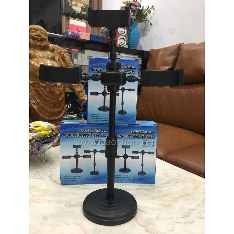 GIÁ ĐỠ KẸP 3 ĐIỆN THOẠI CHÂN TRÒN ĐỂ BÀN CHẮC CHẮN TIỆN DÙNG LIVESTREAM HỌC HỌP HỘI THẢO GIẢNG DẠY ONLINE