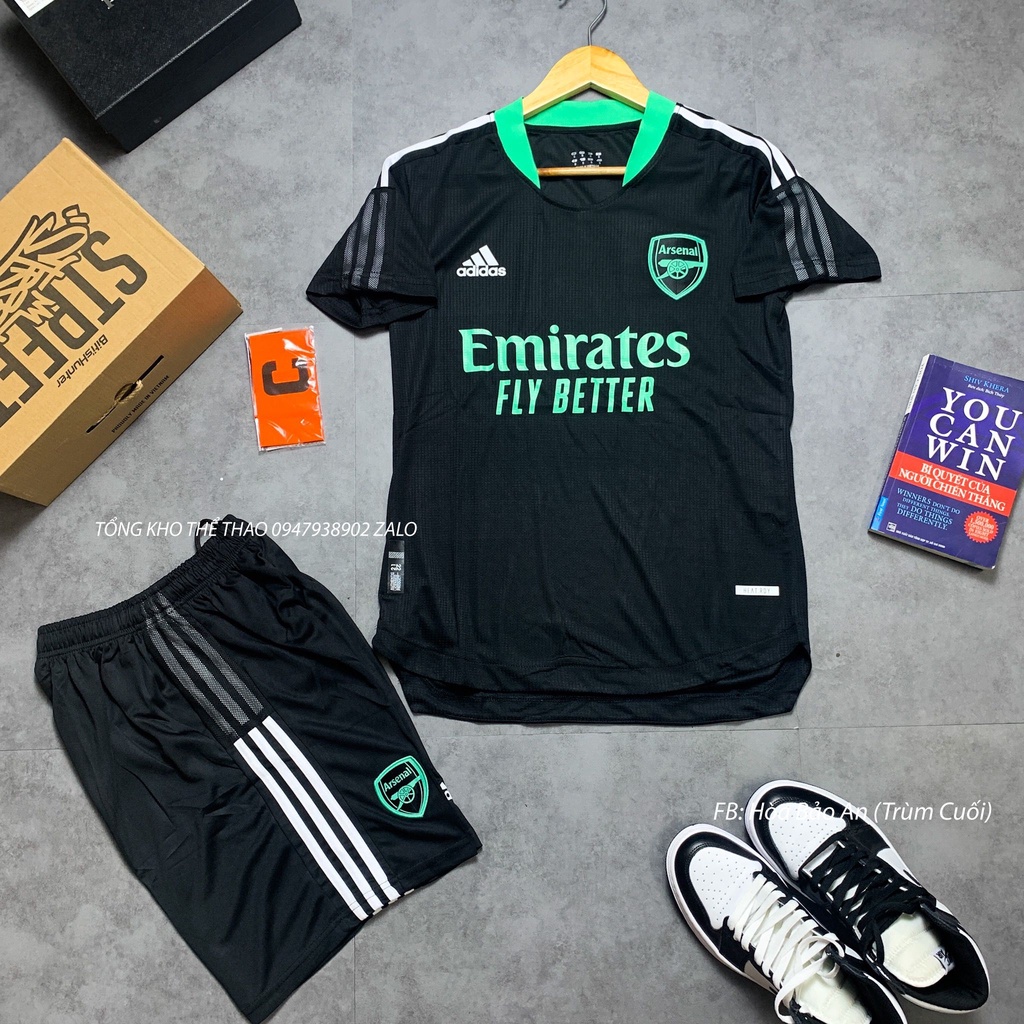 Set Bộ Quần Áo Bóng Đá CLB Arsenal 2023 Mẫu Sân Nhà Màu Đỏ Quần Xanh Than - Vải Gai Thái Chuẩn Áo Thi Đấu Quốc Tế 2023