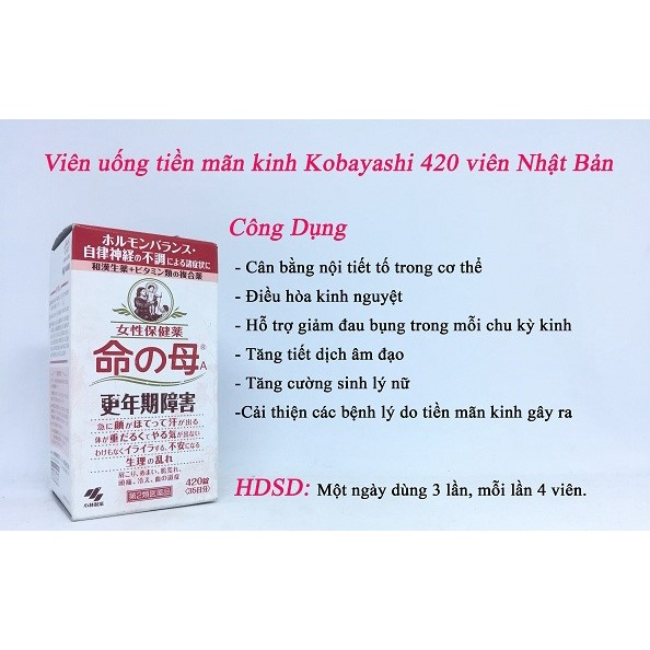 Viên Uống Tiền Mãn Kinh Kobayshi Nhật Bản