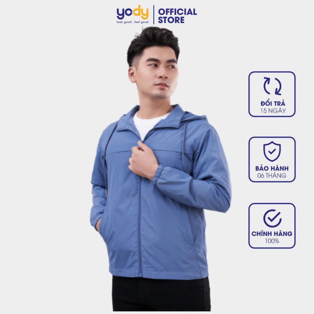 Áo khoác gió nam YODY có mũ nhiều màu trẻ trung dễ phối đồ - AKM3017