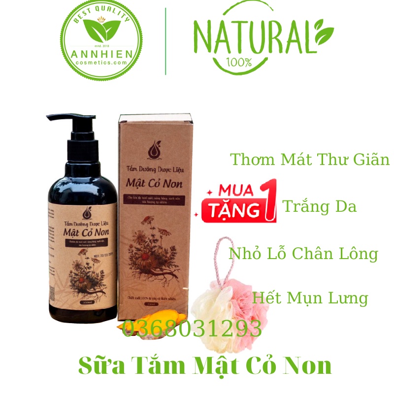 [tặng quà] SỮA TẮM MẬT CỎ NON 250ML -Tắm dưỡng dược liệu -Sữa tắm thảo Dược - Dưỡng da - Dưỡng thể - Thư giãn - Sức khoẻ