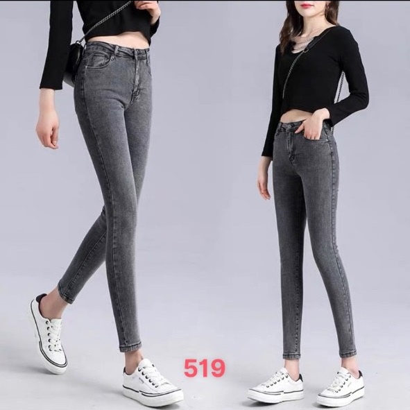 Quần Jean Nữ Lưng Cao 💖FREESHIP💖 Quần Bò Nữ Co Giãn rách gối mẫu mới 2021 thời trang Hàn Quốc Lady Fashion - QJNUM608