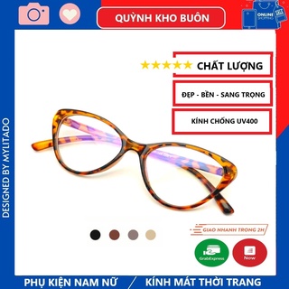 Kính mắt mèo nữ thời trang Hàn Quốc , Gọng nhựa dẻo nhiều màu sắc hottrend Quỳnh Kho Buôn 2383