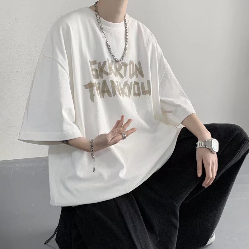 Áo Thun Tay Ngắn Cổ Tròn In Chữ Thời Trang Dành Cho Nam