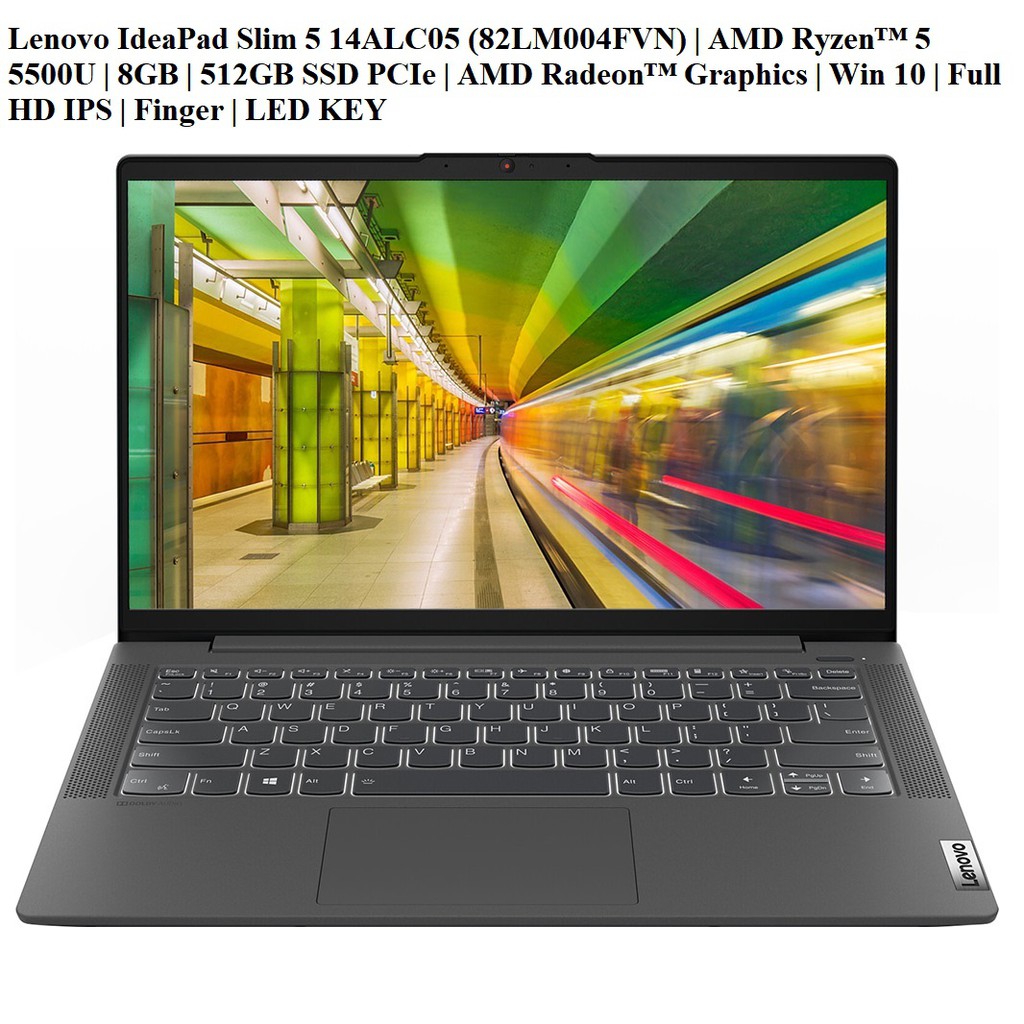 LapTop Lenovo IdeaPad Slim 5 14ALC05 82LM004FVN | Ryzen 5 5500U | 8GB | 512GB SSD PCIe | Win 10 |14 inch Full HD IPS | BigBuy360 - bigbuy360.vn