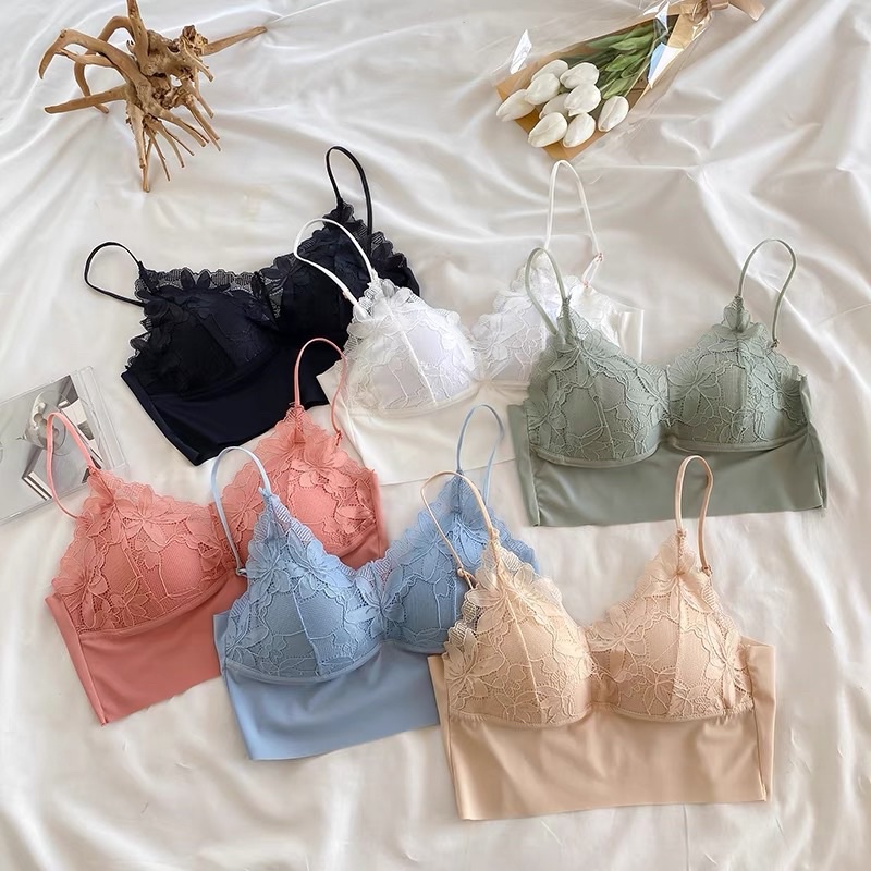 Áo Bra Nữ Su Ren 2 Dây Lưng U Có Đệm Ngực Trend Mới 8898