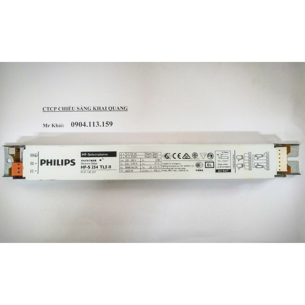 (SALE) chấn lưu cho bóng chữ U 55W Philips HF-S 254 TL5 II