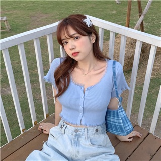 Áo Croptop Viền Ren