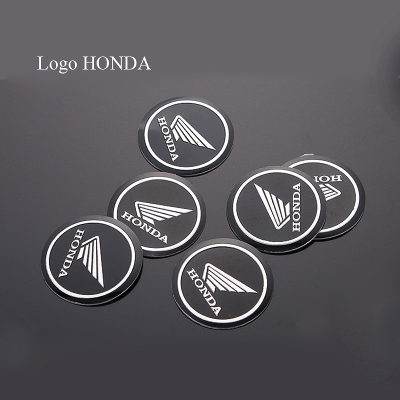 Bộ 2 Logo Tròn Honda nhôm kim loại Dán keo 3M
