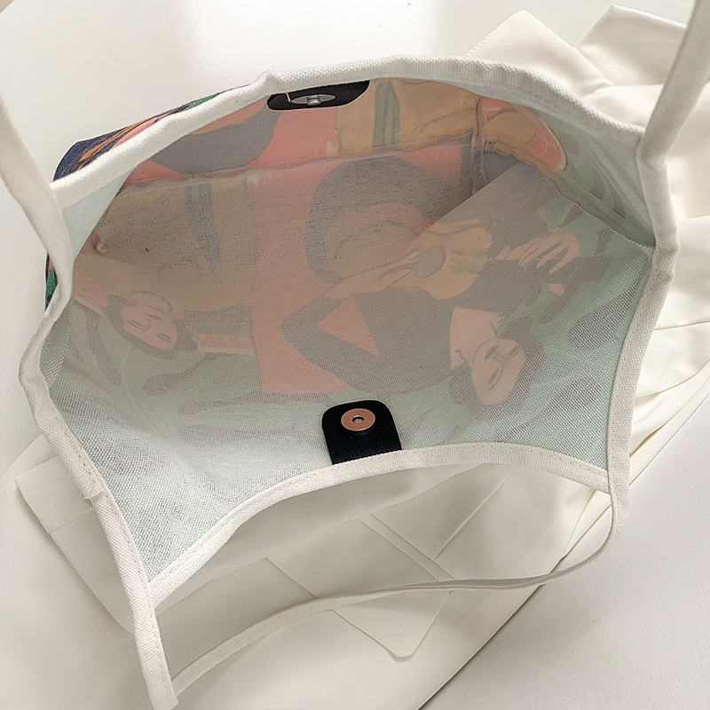Túi tote Đeo Vai Vải canvas Họa Tiết Tranh Sơn Dầu Cỡ Lớn Thời Trang Cho Nữ TTF172