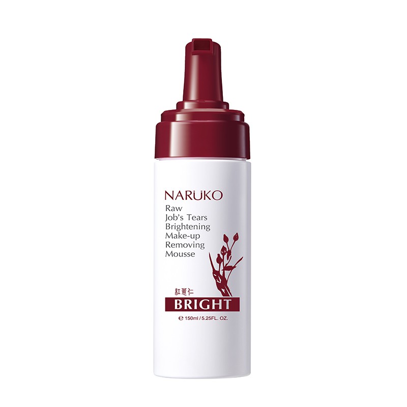 Naruko – Ý dĩ nhân đỏ sáng da mới – Tẩy trang dạng bọt – Raw Job’s Tears Brightening Makeup Removing Mousse