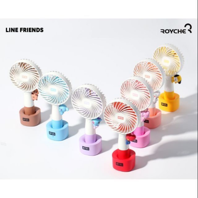(Sẵn Cooky)[Có video] Quạt handy fan ver 3 BT21 x Royche có đèn LED Official đủ 7 nhân vật {Mua 1 tặng 1} | BigBuy360 - bigbuy360.vn