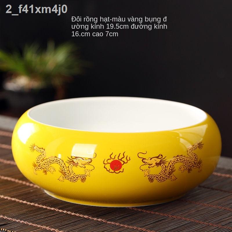 ♦ Chậu rửa chén sứ lớn, bình đựng bã trà, phụ kiện bộ ấm đồ dùng chén, bút nước nhỏ gia đình