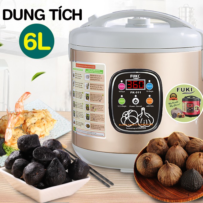 Máy làm tỏi đen Nhật Bản Fuki 6L FK-911 dòng tuỳ chỉnh (Vàng Gold)