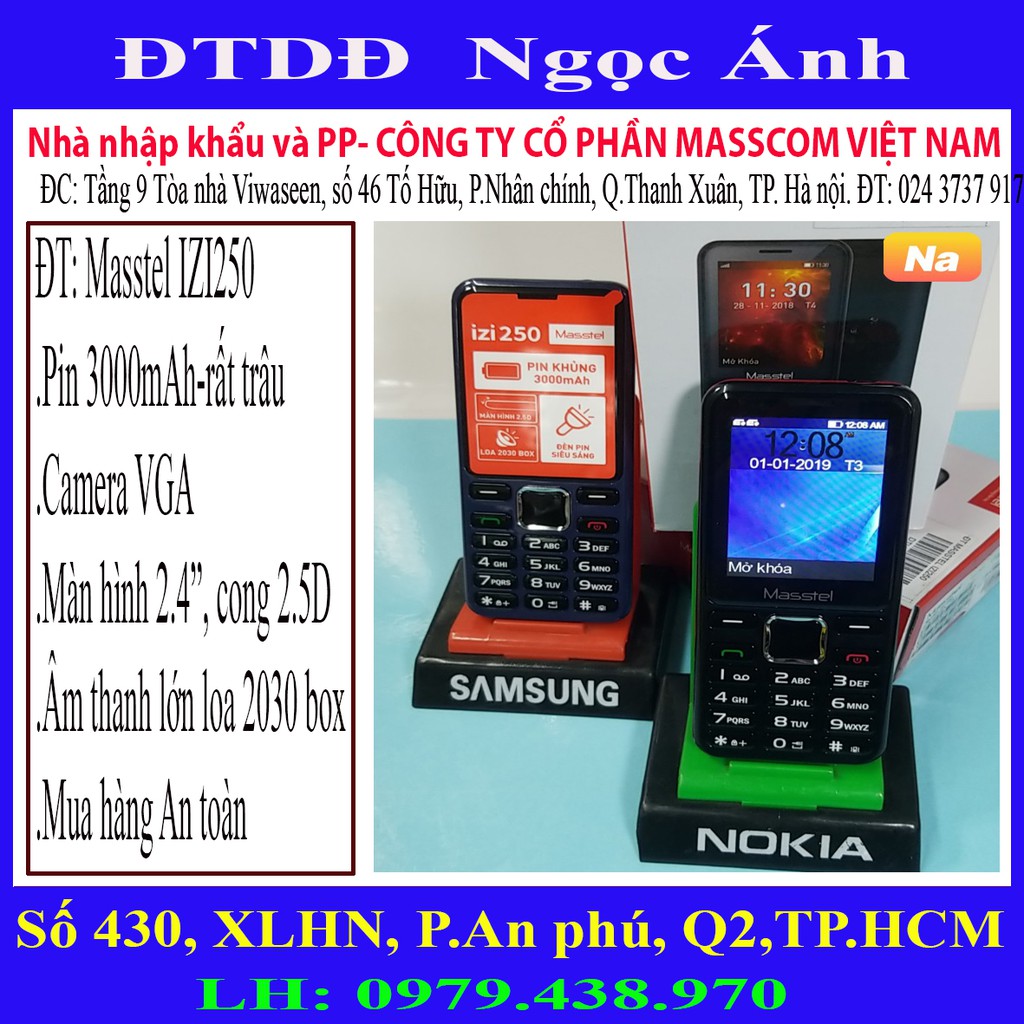 Điện Thoại Masstel IZI250-Pin4C-Pin5C