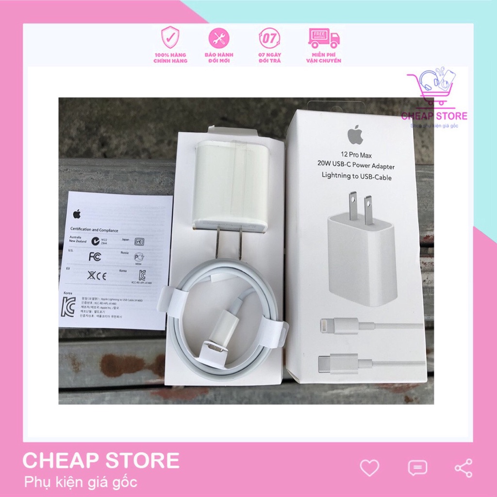 (PD 20W)(BH 12 tháng)Sạc Nhanh PD 20W Type C To Lightning (Hỗ Trợ Công Suất Tối Đa IP12,13),Cáp Sạc Nhanh + Củ Sạc Nhanh