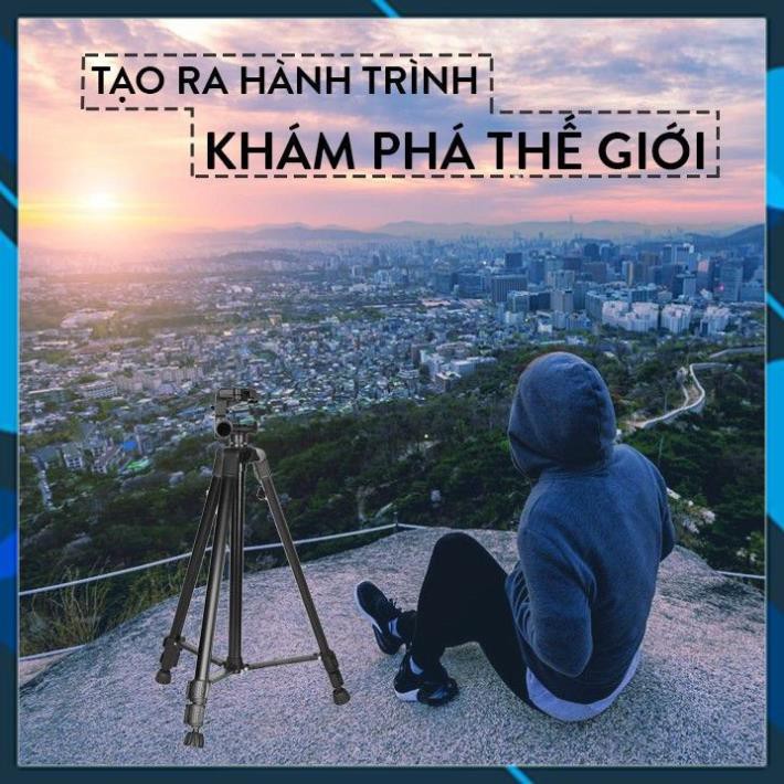 CHÍNH HÃNG  Tripod điện thoại 3366 CAO CẤP Giá đỡ máy ảnh/điện thoại cao 140cm tháo lắp dễ dàng tiện dụng để mang đi