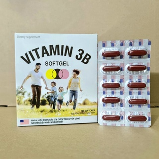 VITAMIN 3B softgel bổ sung vitamin giúp bồi bổ cơ thể, tăng cường sức khỏe hộp 100 viên
