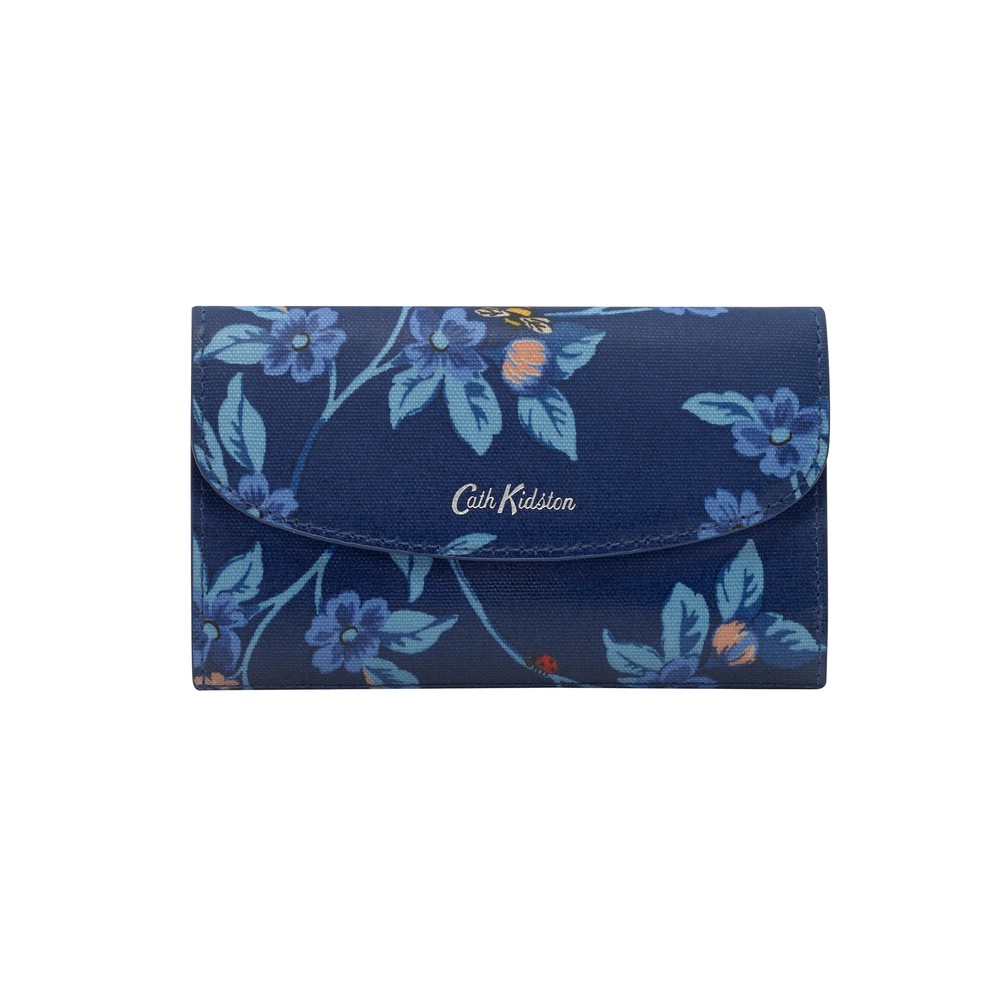 Cath Kidston - Ví cầm tay Foldover Wallet Greenwich Flowers - 984898 - Midnight Blue