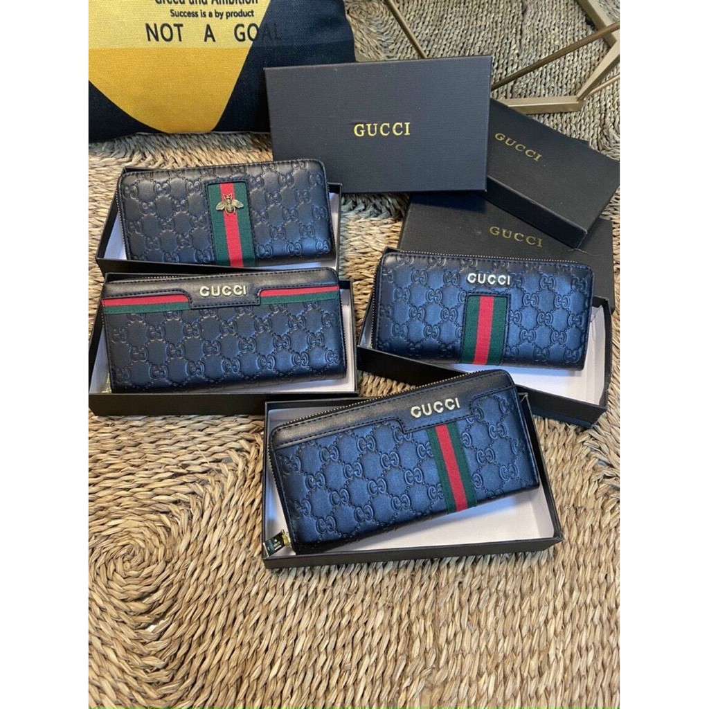 Ví nam cầm tay Gucci Full box, chất da sịn 100% hàng quảng châu