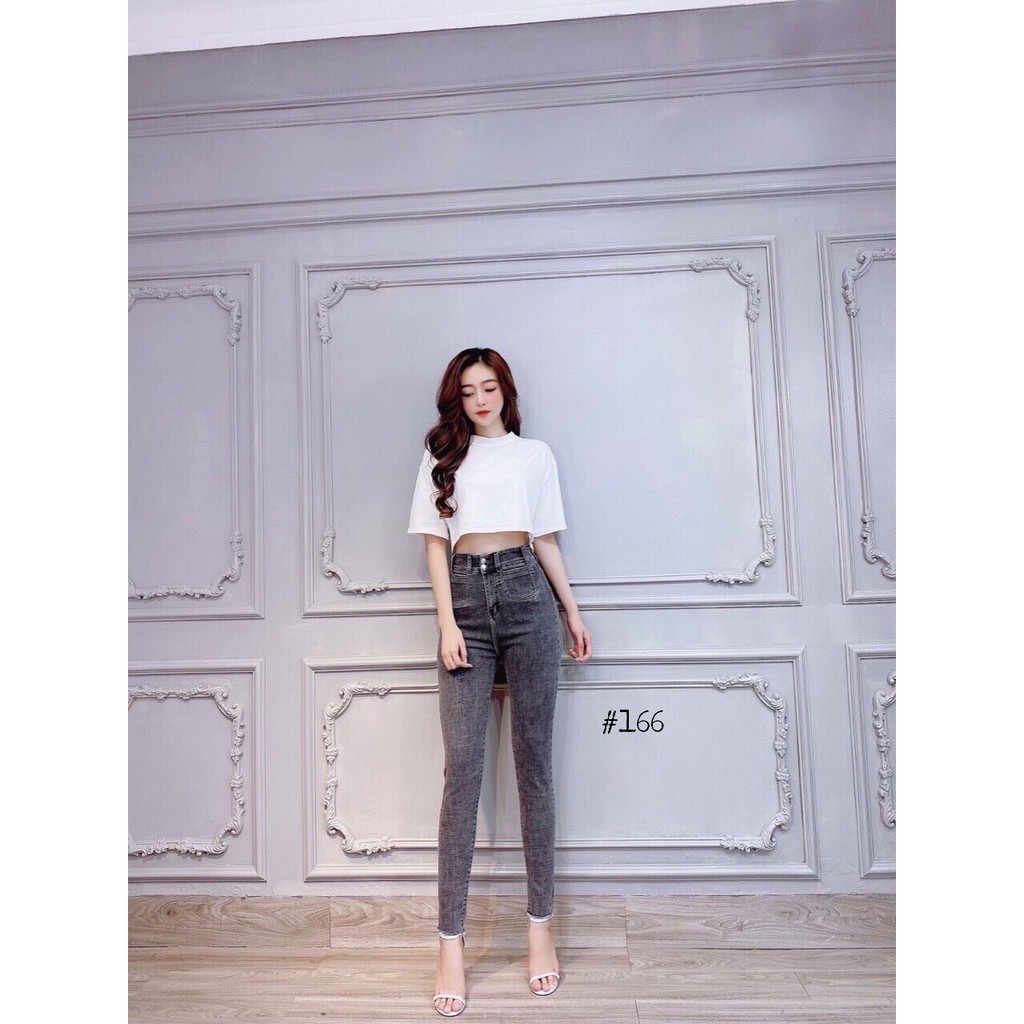 Quần Jean Nữ Túi Kiểu co Giãn Lưng Cao 2 Màu | BigBuy360 - bigbuy360.vn