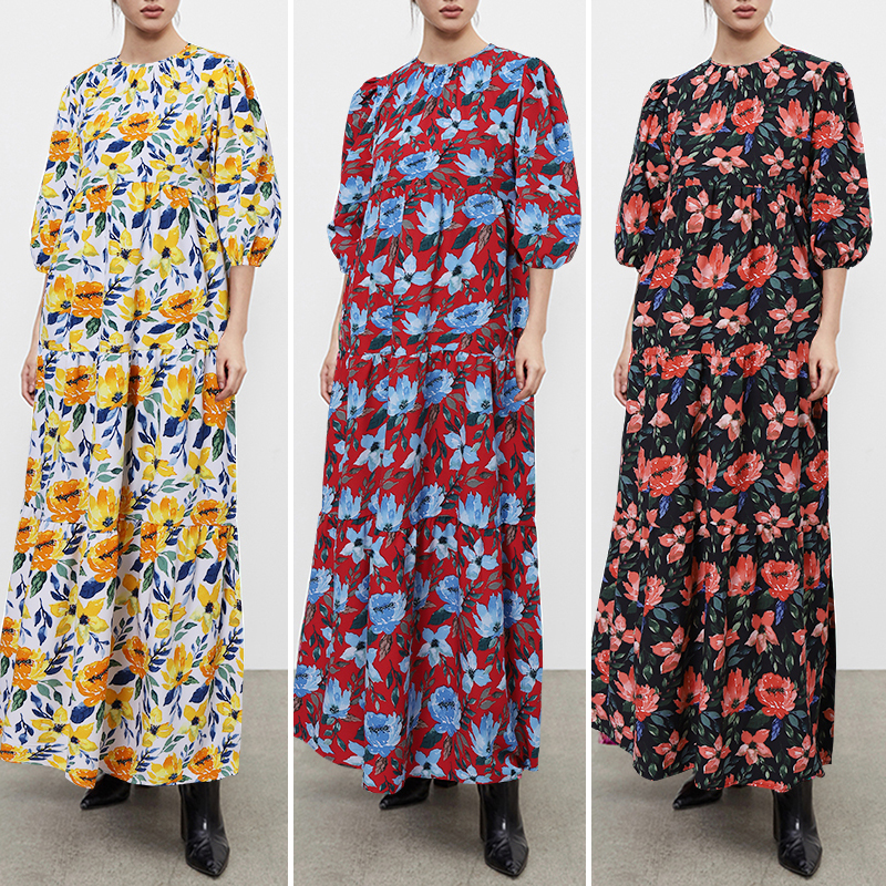 Đầm maxi ZANZEA tay phòng in hoa thanh lịch cho nữ | BigBuy360 - bigbuy360.vn