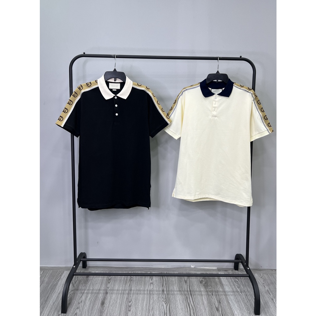 Áo Polo Gu* CCI Monogram Pattern 2 Màu Vải Cá Sấu Cotton 100% THE LAZ