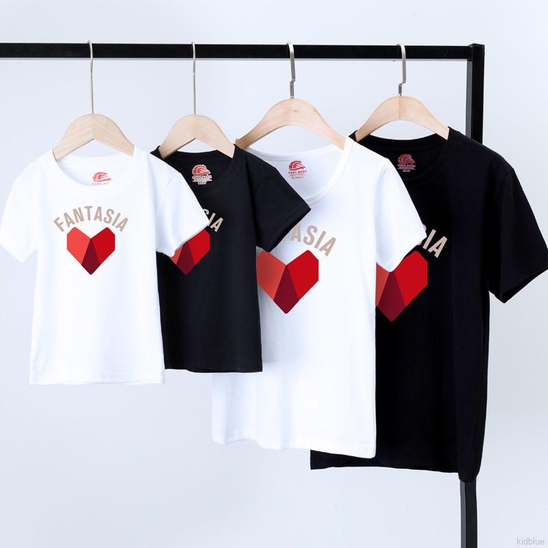 Áo thun ngắn tay in họa tiết trái tim sành điệu dành cho gia đình