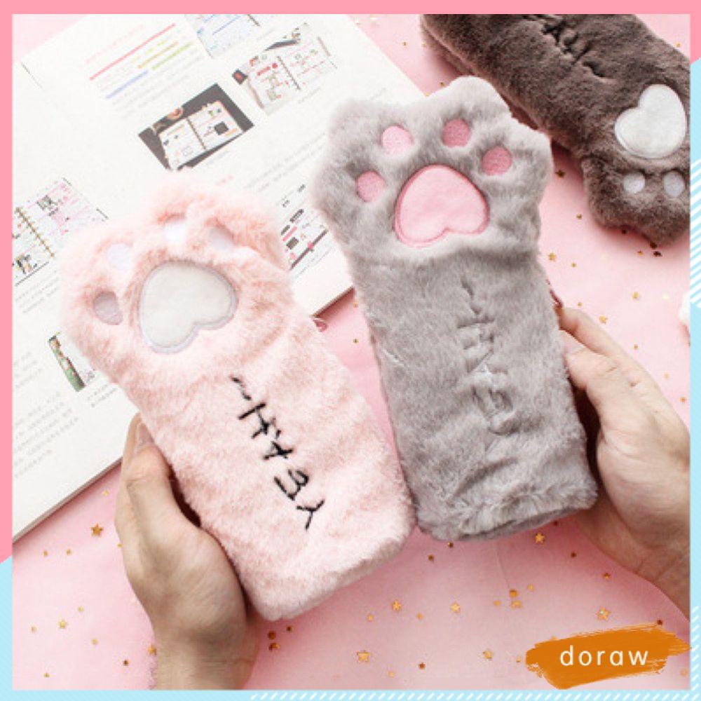 Doraw Túi Đựng Bút Sức Chứa Lớn Hình Móng Vuốt Mèo Vui Nhộn Chất Lượng Cao Nhiều Màu Sắc