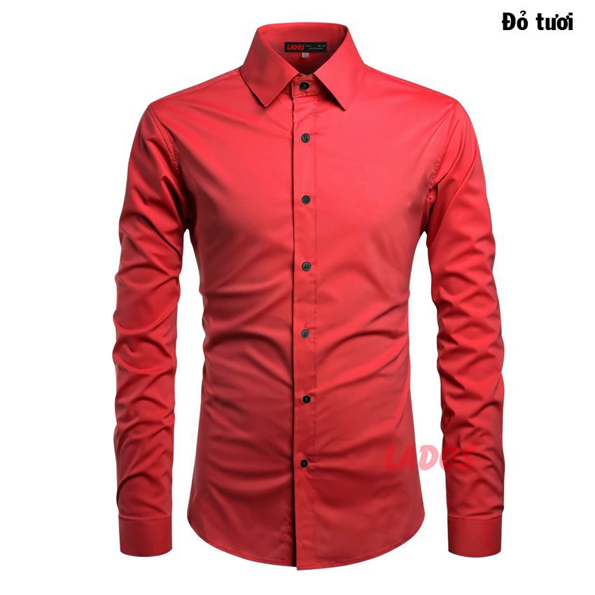 Áo sơ mi nam trơn không nhăn 4Lucky -1523, form ôm đẹp, chất vải không nhăn | BigBuy360 - bigbuy360.vn
