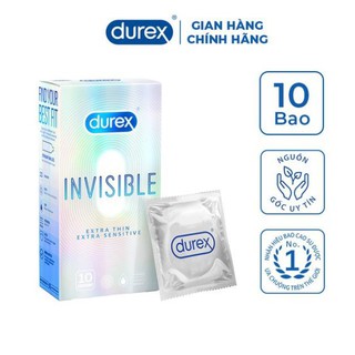 Bao cao su Durex Invisible Extra Thin Extra Sensitive 10 bao
