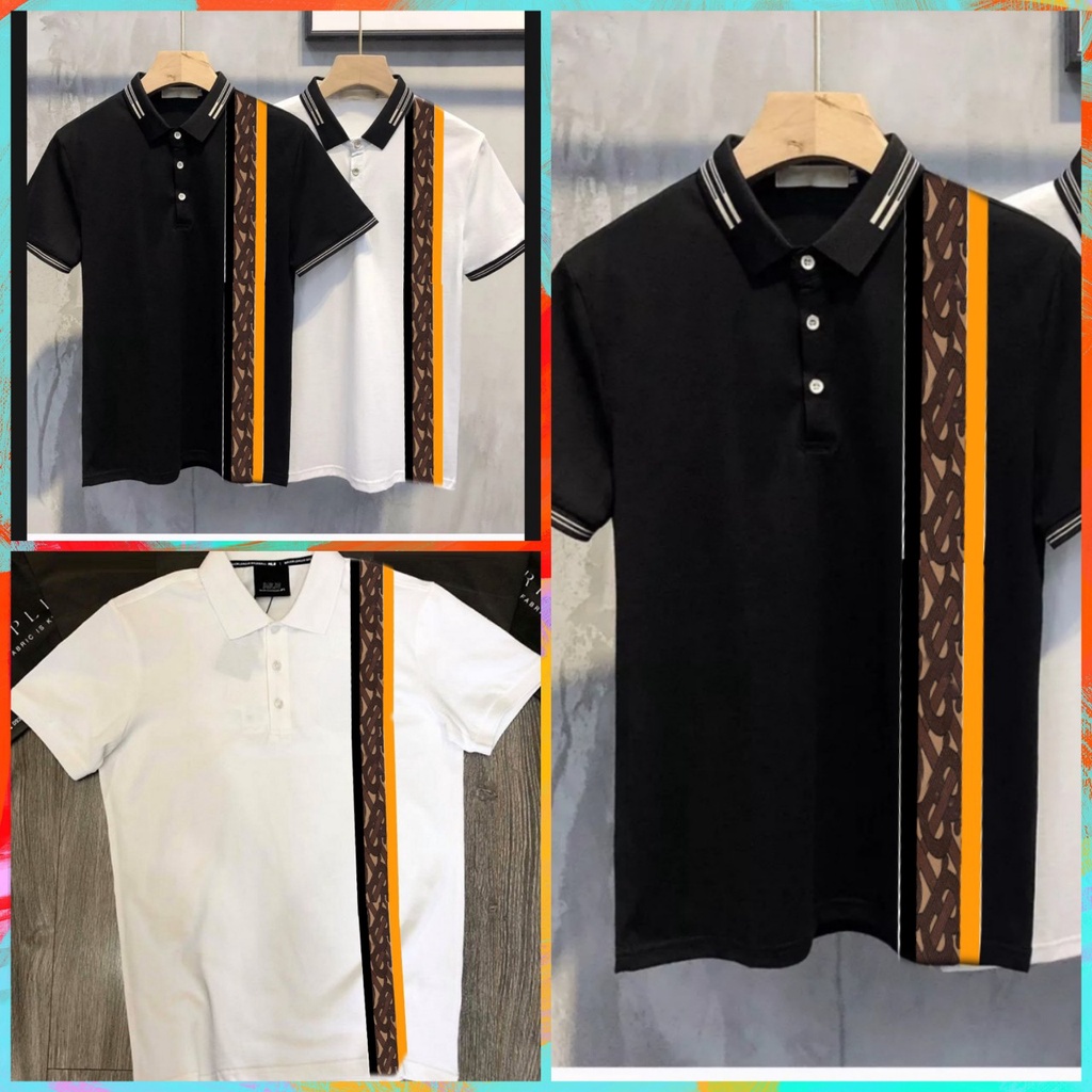 ÁO THUN POLO NAM NỮ CHẤT COTTON PHỐI HOẠ TIẾT SỌC NAM TÍNH