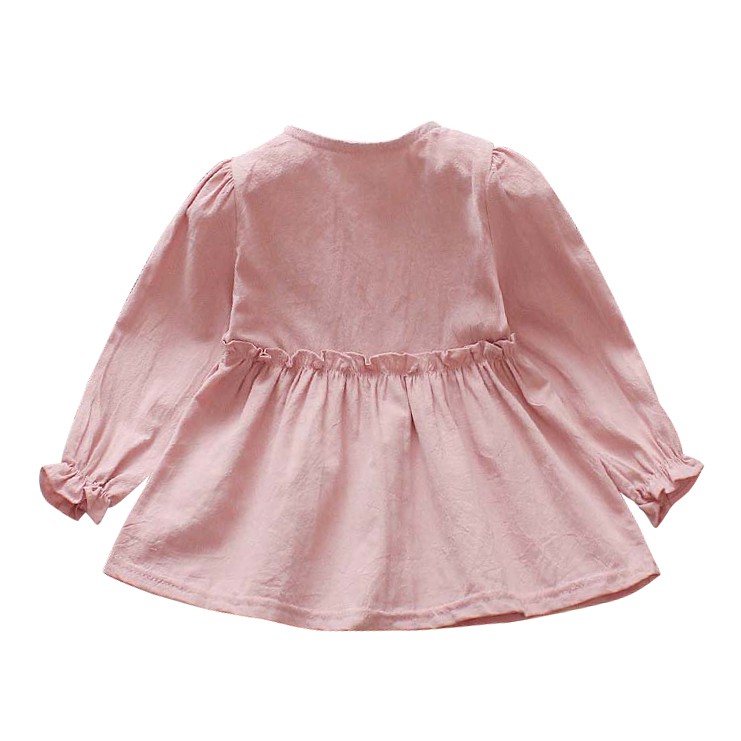 Đầm Hoa Tay Dài Cho Bé Gái