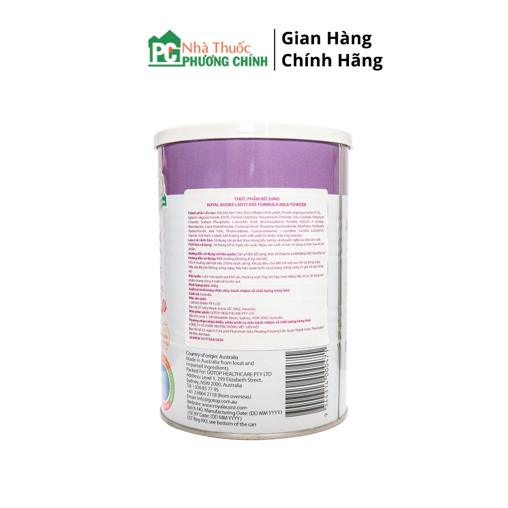 Sữa Hoàng Gia Úc Royal Ausnz Lady Care Formula Milk Powder - Bổ Sung Vitamin Và Khoáng Chất Cho Phụ Nữ 400g