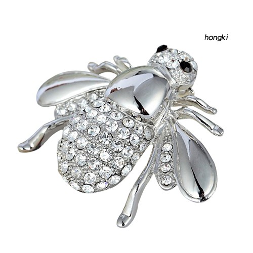 Ghim cài áo hình chú ong đính kim cương giả thời trang dành cho nữ