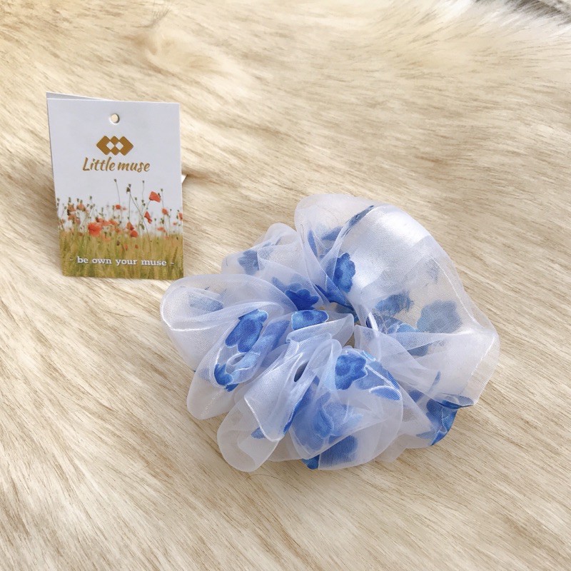 Dây cột tóc scrunchies voan hoa LITTLE MUSE