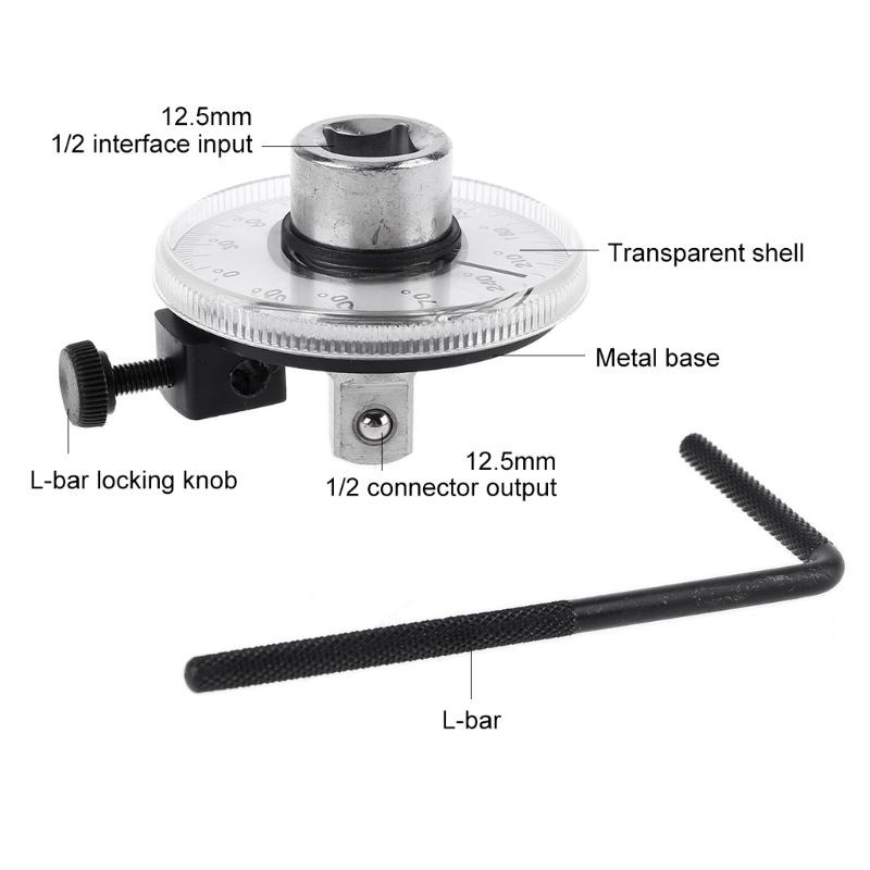 Đồng Hồ Đo Góc 1/2 360 Độ Kèm Chìa Vặn