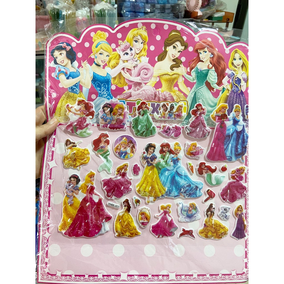 Sticker 3D nổi chống thấm hình công chúa, pony, heo pepa dán cho bé/ ảnh video thật tại chigiasi68