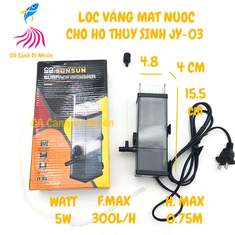 Lọc váng mặt nước SunSun JY-03 cho hồ cá thủy sinh