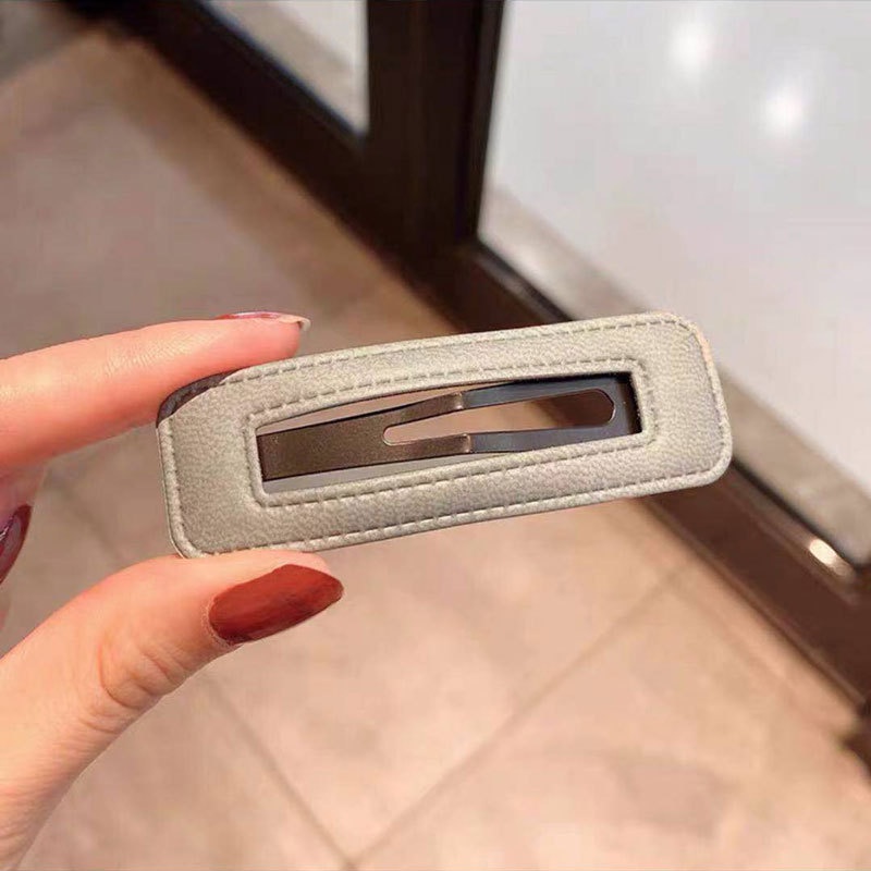 Kẹp tóc BB SEAGLOCA bằng da pu thiết kế đơn giản phong cách retro