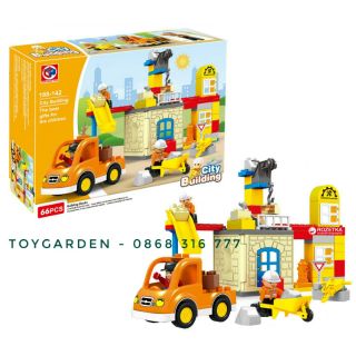Lego. lắp ráp mô hình công trường xây dựng gạch Duplo