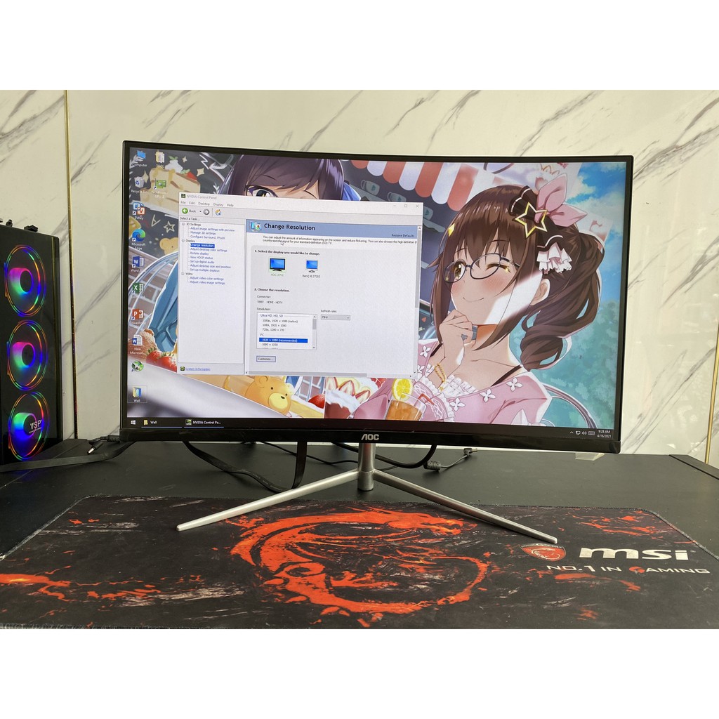 Màn hình LCD 27'' AOC C27V1Q Full HD 75Hz Gaming Cong Cũ