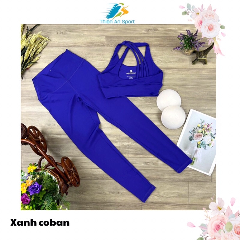 Set tập yoga, gym, aerobic, đồ tập yoga, gym nữ, áo bra dây đan