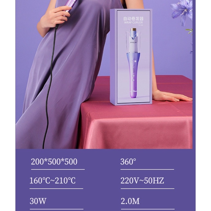 Máy Uốn Tóc Xoăn Xoay Tự Động 360  Chỉnh Nhiệt Chất Liệu Gốm Sứ PK-2022