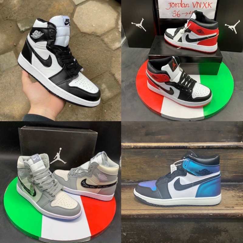(FULL BOX) Giầy Thể Thao AIR JORDAN 1 Cao Cổ Bốn Màu Như Hình Nam Nữ