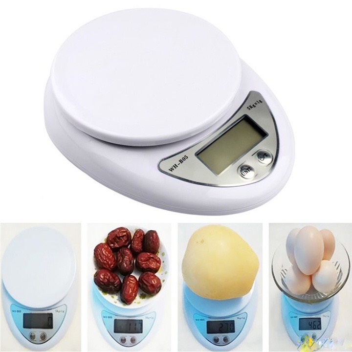 (freeship) Cân Nhà Bếp 5kg,Cân Tiêu Ly electronic (Tặng kèm Pin) Phân chia thực phẩm, Pha chế,Cân Bằng khẩu phần ăn tiện