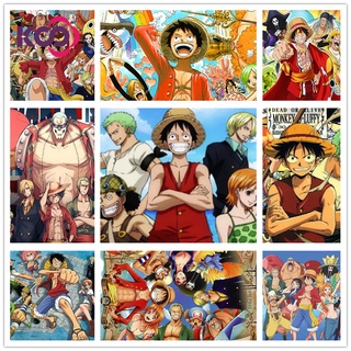Bộ Tranh Đính Đá Họa Tiết Hoạt Hình One Piece Độc Đáo Dùng Trang Trí