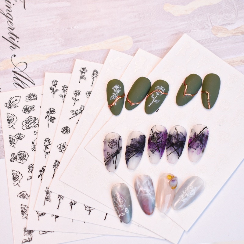 Sticker dán moang hoạ tiết hoa hồng